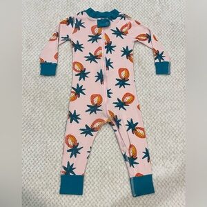 Hanna Andersson Dragon Fruit Print Zip Sleeper Pajamas  Size 80  18-24 Months